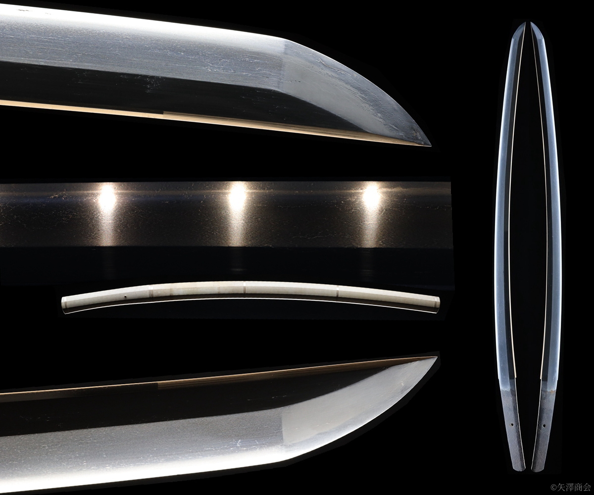 潤う地鉄に味のある古調な匂口を鑑賞できます。 刀 無銘 刃渡り66.2cm 反り2.1cm 白鞘入り 無鑑現状販売